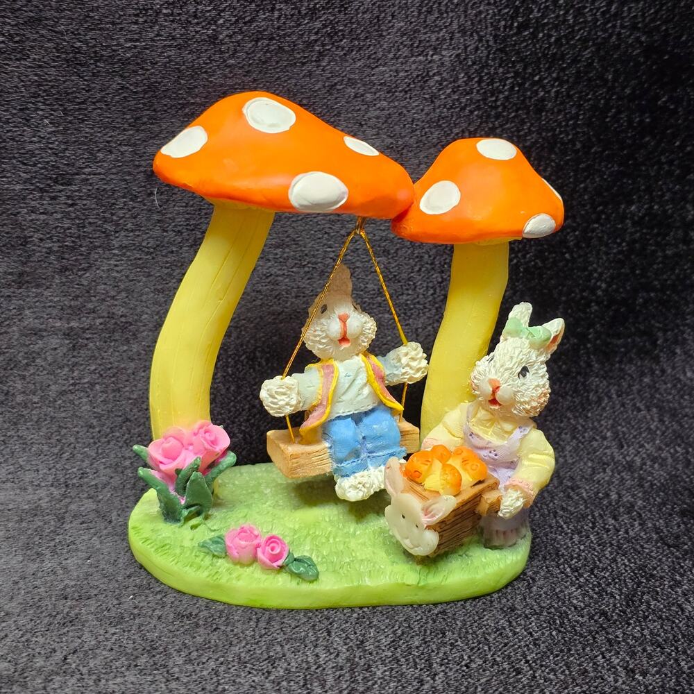 Easter Bunny & Mushrooms Spring Decorative Holiday Decor